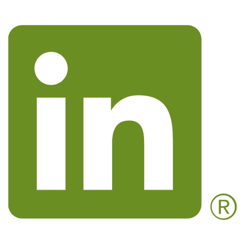 LinkedIn logo in green color