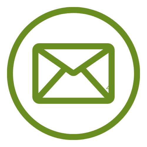 Green envelope icon in circle